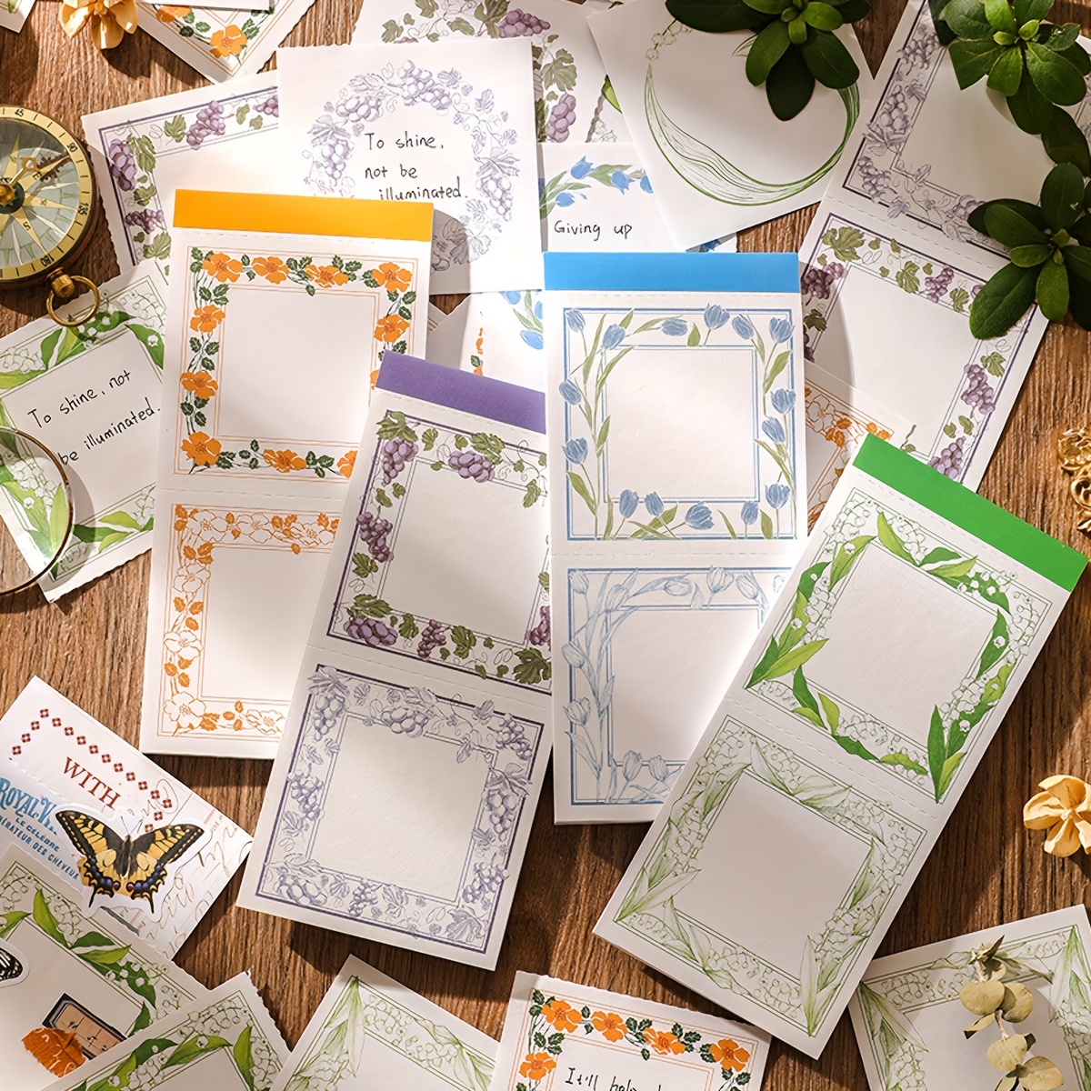 Retro Plant Tearable Journal Decorative Sticky Note Paper
