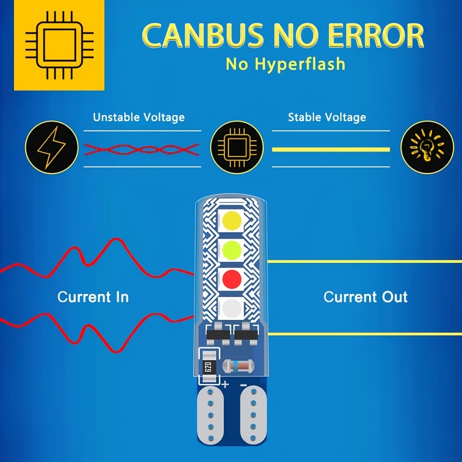 194 Led Bulbs Blancas Canbus Error Free 168 2825 T10 W5w Led - Temu Chile