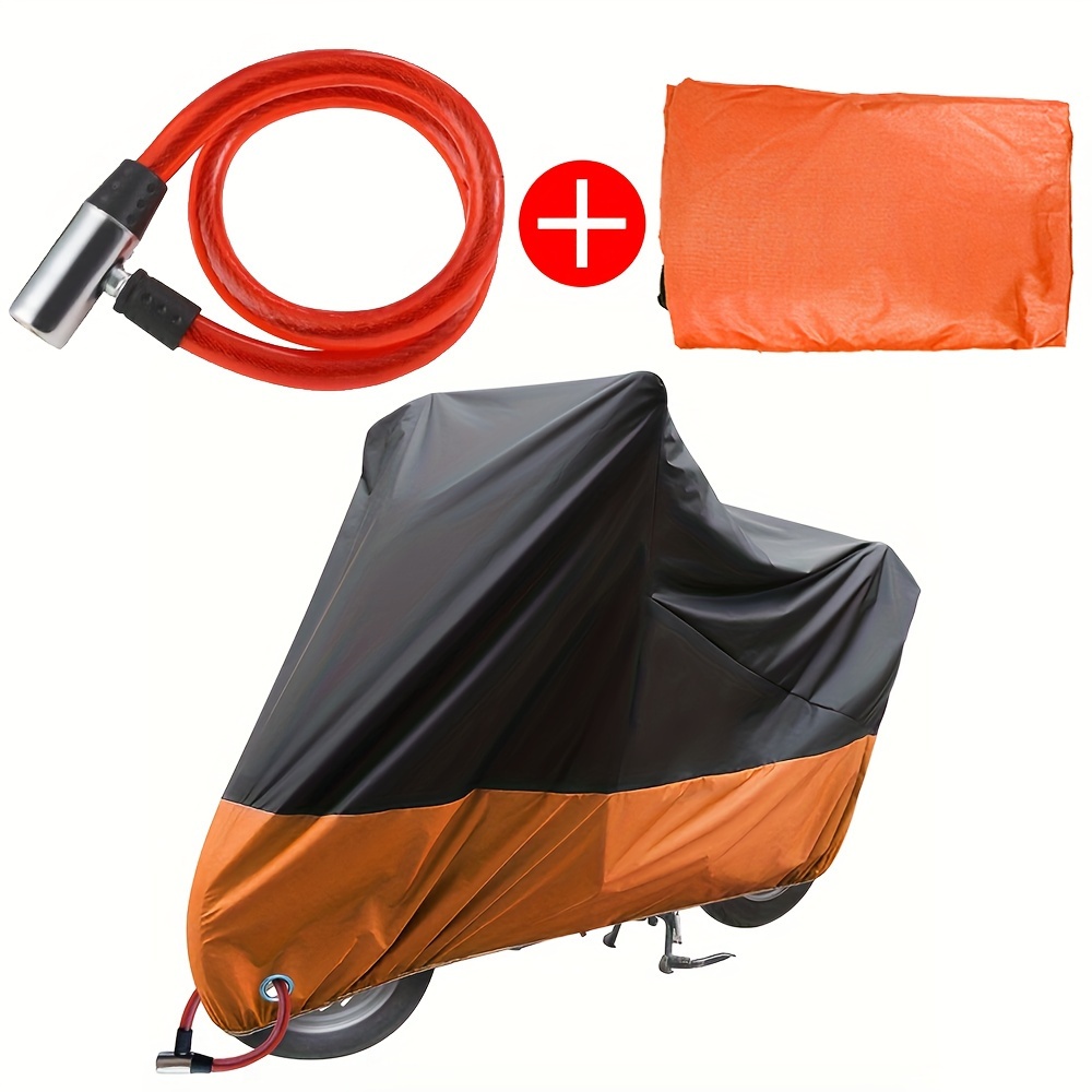 1pc Motorcycle Cover +1PC Lock For Motorbike Moto Bike All Seasons  Waterproof Dustproof UV Protective Outdoor Indoor Motocross Rain Cover Anti  Theft