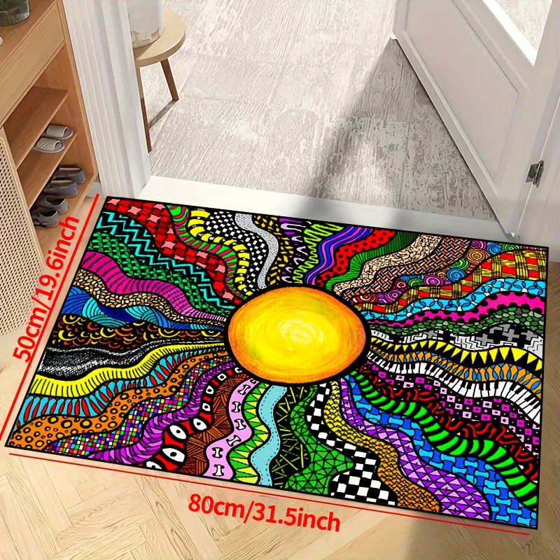 Abstract Colorful Sun Pattern Area Rugs, Non-slip Resistant Absorb Water  Carpet, Machine Washable, For Living Room Bedroom Nursery Room, Outdoor  Patio Garden Yard, Home Decor, Room Decor - Temu