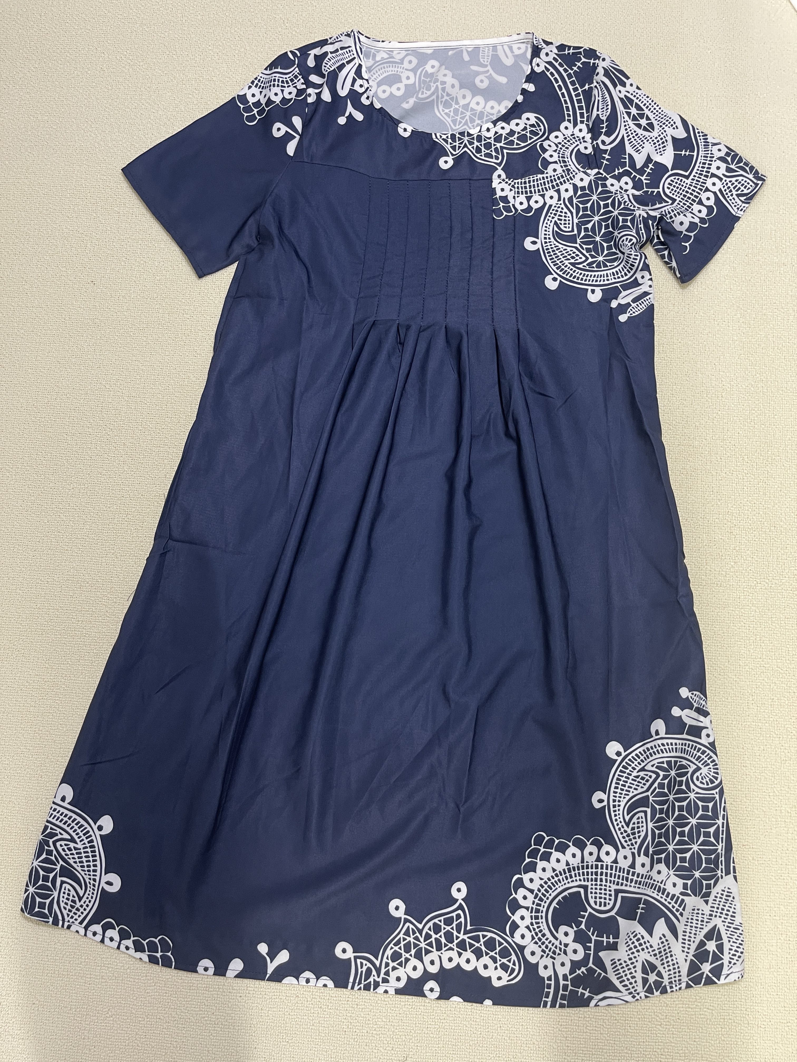 Plus Size Peplum Floral Dress - Navy - ShopperBoard
