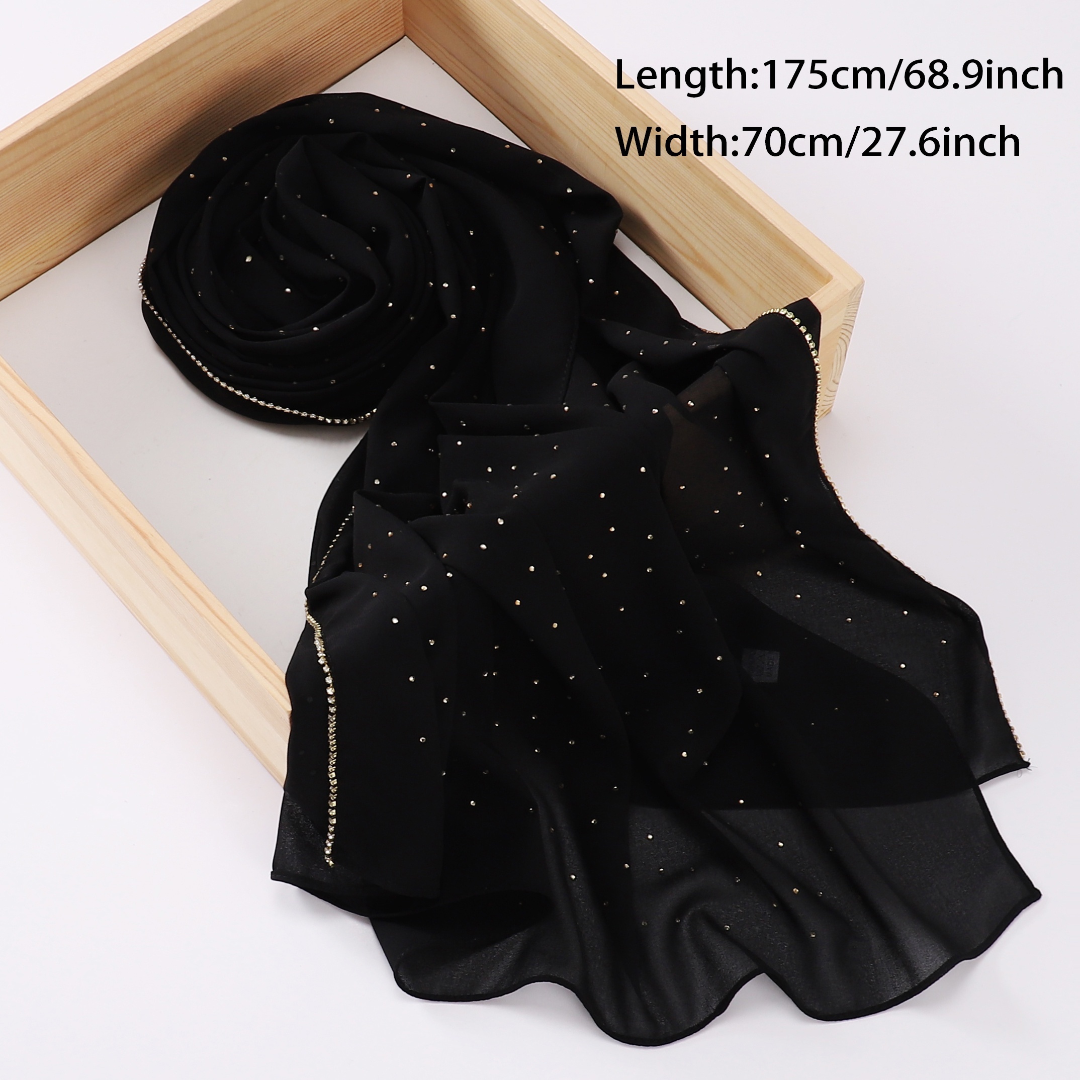 Black Rhinestone Hijab