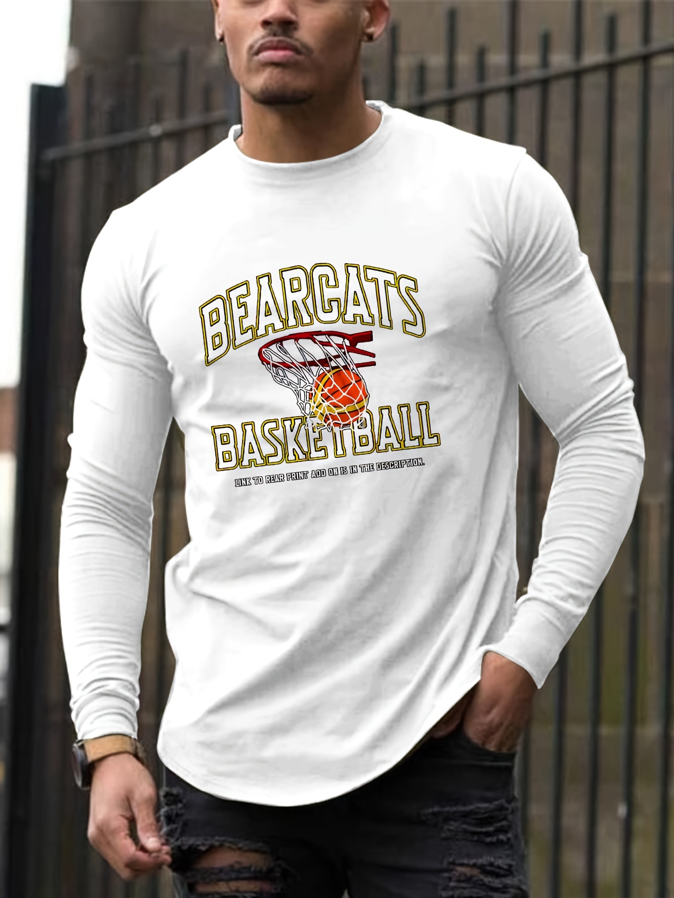 Camiseta Cuello Redondo Hombre Estampado ¨basketball¨ Hombre - Temu