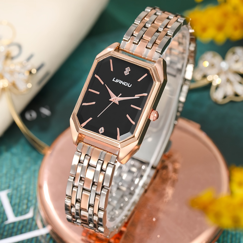 Reloj de Mujer con Pulsera en Oro Acero Inoxidable 6 Piezas Relojes Para  Mujeres