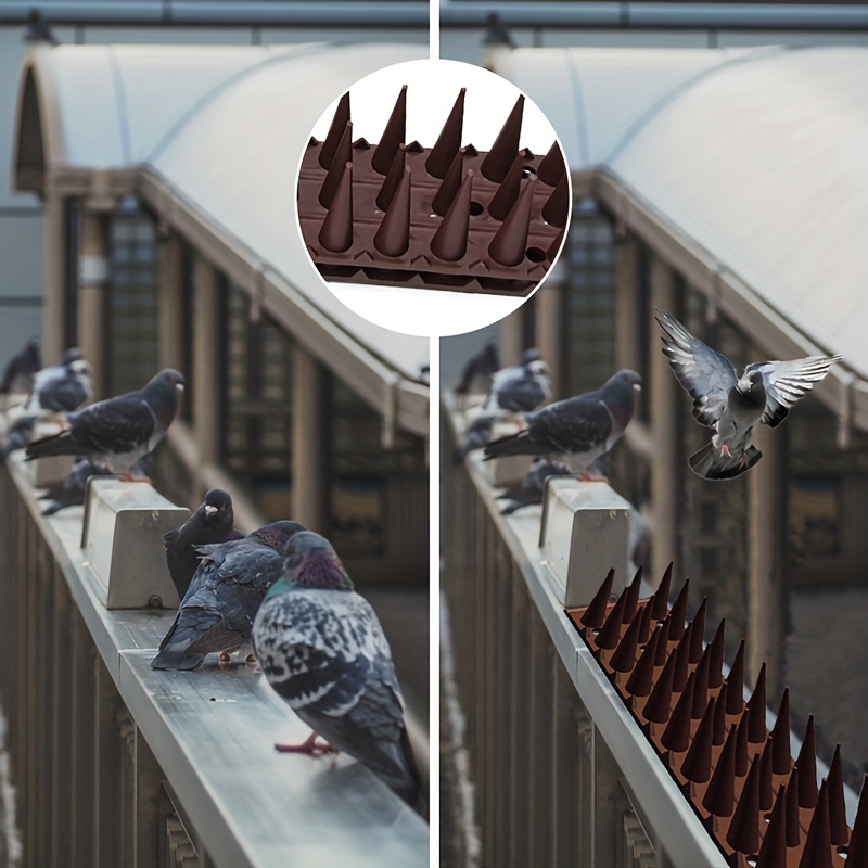 5.4 Meters Répulsif Pigeon Balcon Anti Oiseaux Répulsif Pic Anti Chat Fence  Spikes Repellent Spikes Protection du Jardin Contre Les Oiseaux- 12 Packs 