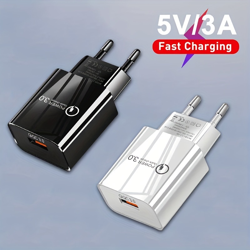 

18w Qc3.0 Fast Charger Usb Eu Wall Mobile Phone Charger For Xiaomi Poco X3 Nfc M3 10t Lite 10 9 Redmi 9 Note 9 8 Pro Type C Charger Cable