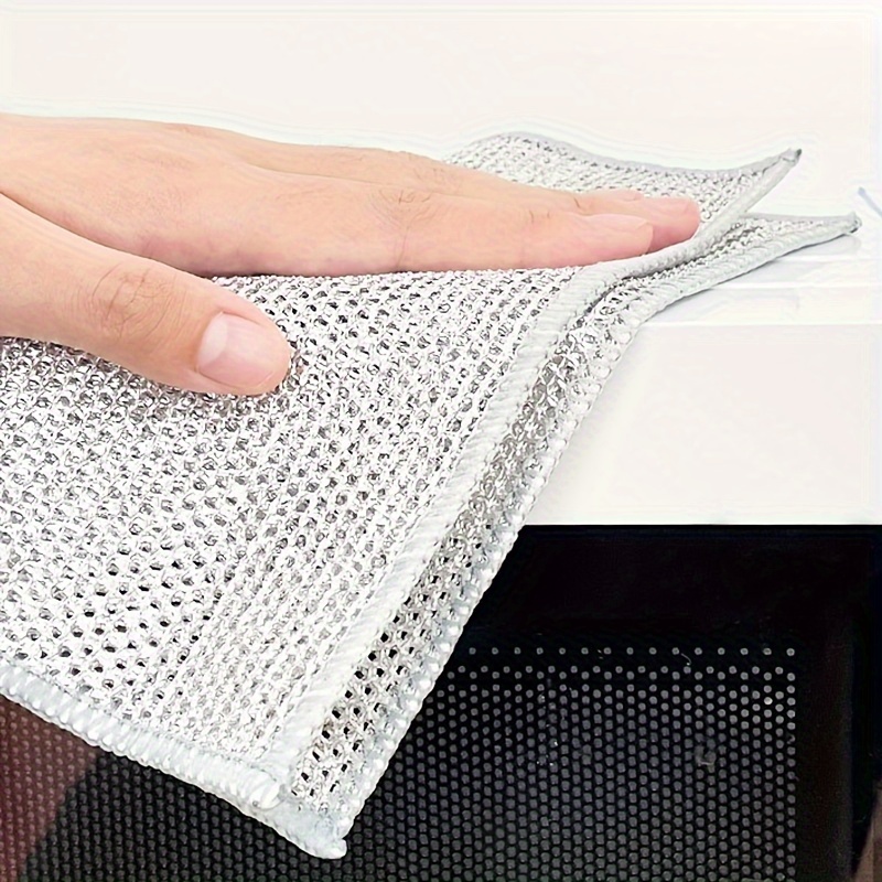 Scouring Pad Silvery Wire Cleaning Cloths Square Dish Cloths - Temu