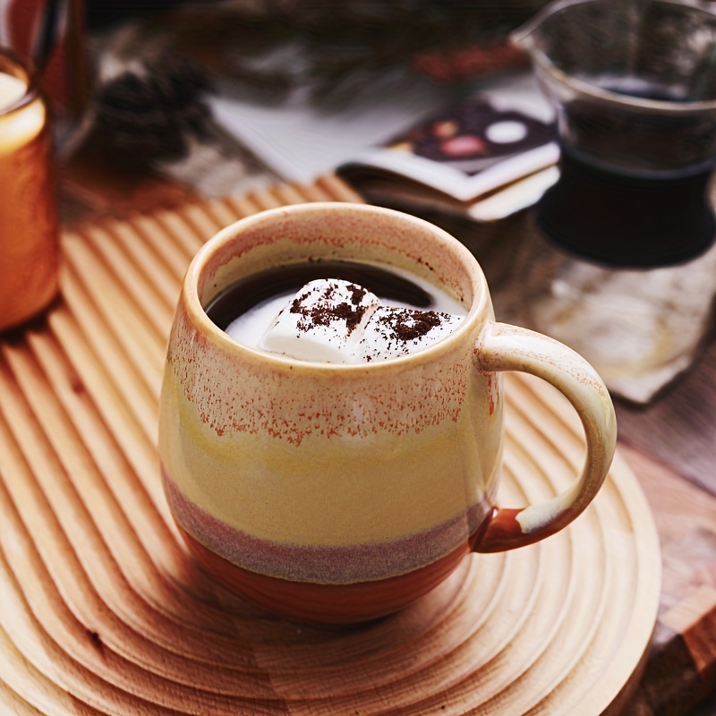 6oz Ceramic Espresso Cup and Saucer Porcelain Latte Cup Wooden Handle  Cappucc