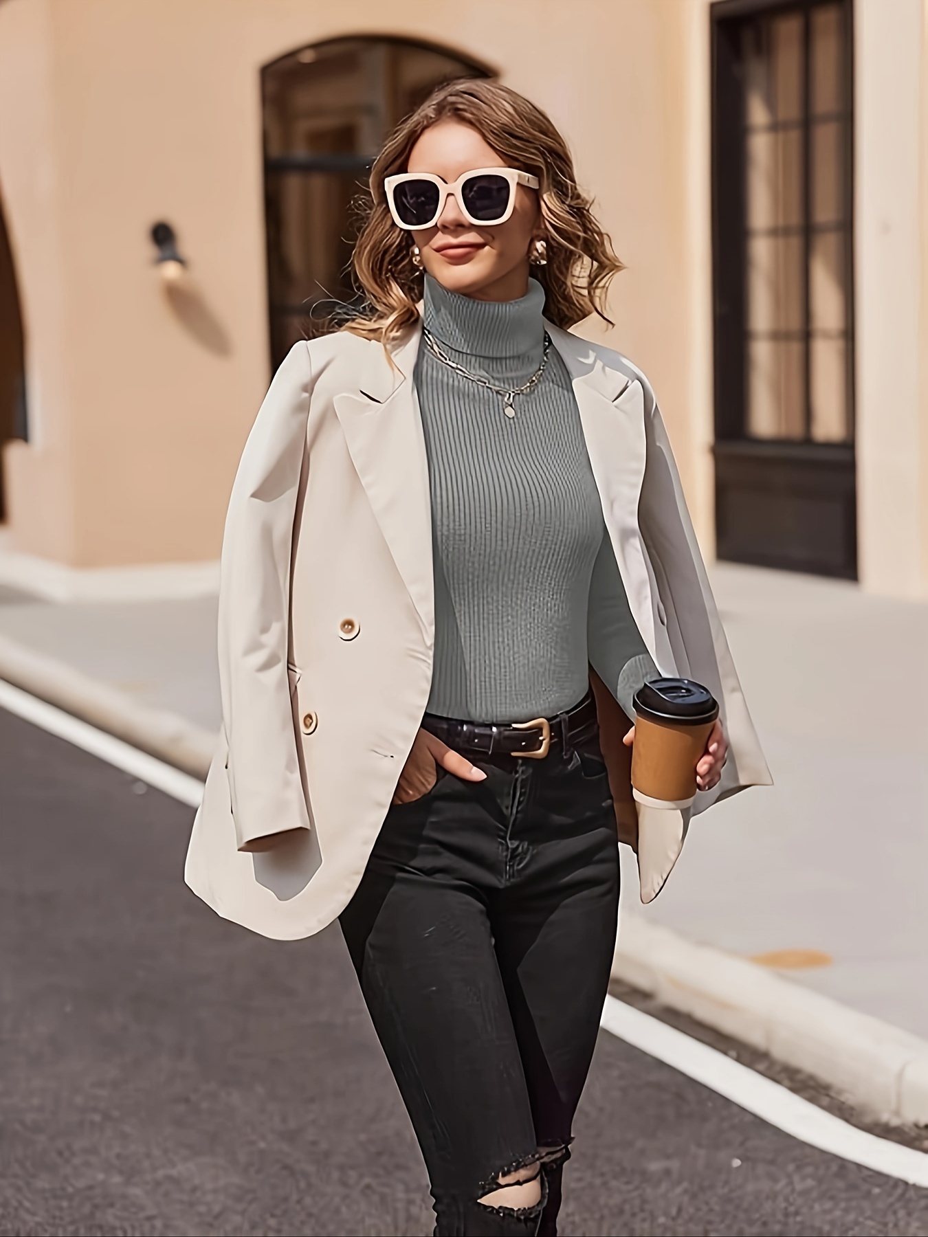 Turtleneck Rib Knit Sweater, Sexy Solid Slim Long Sleeve Sweawter, Women's Clothing