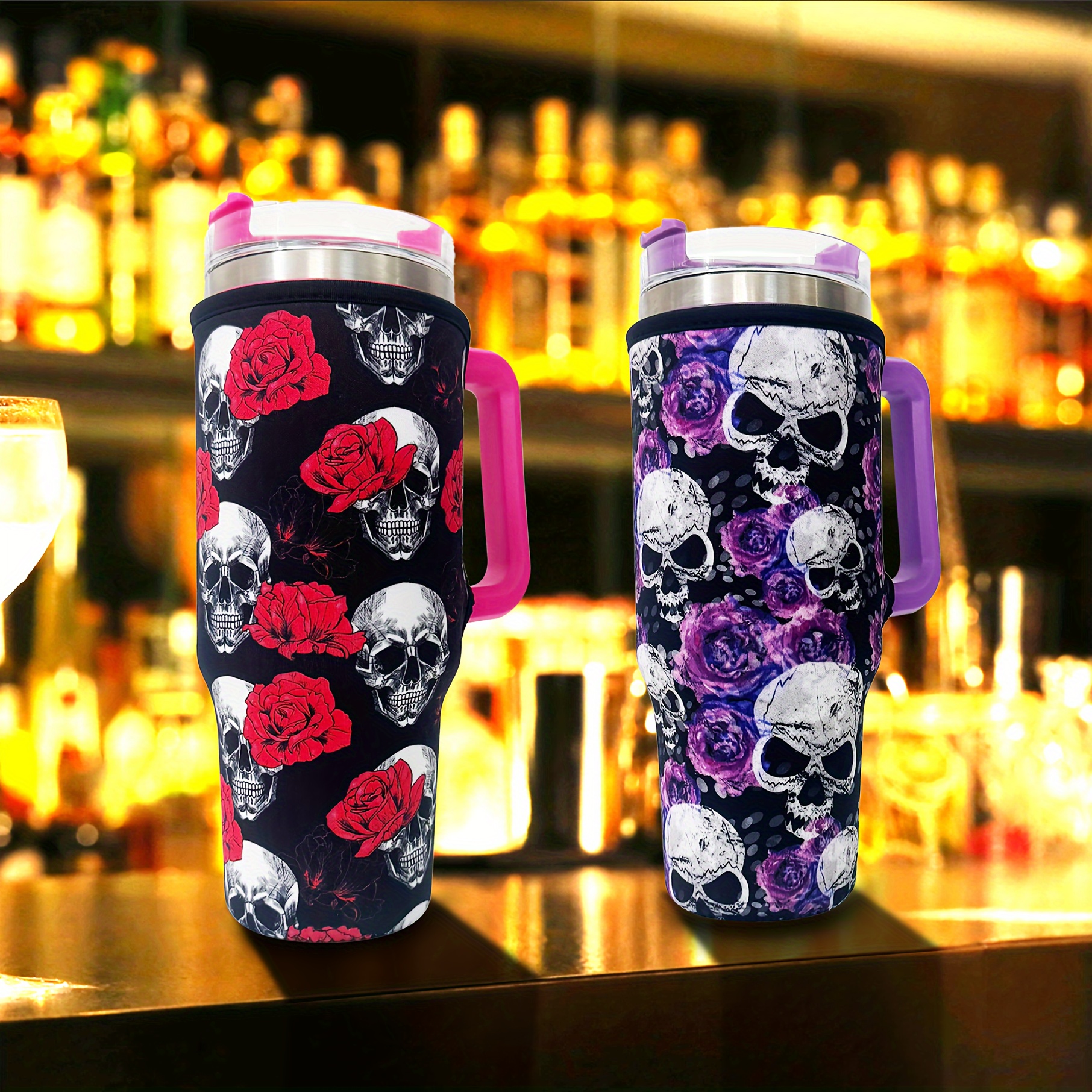 Double Walled Skull Tumbler With Lid And Straw - Perfect For Summer And  Winter Drinks, Travel, And Halloween Decor - Temu