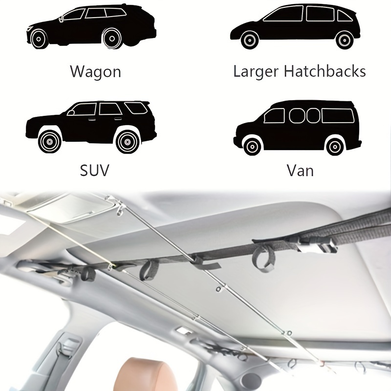1pair Car Rod Holders For SUV/Van/Truck, Rod Storage Strap