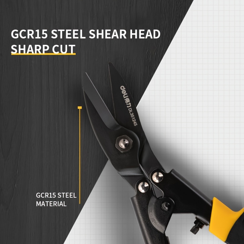 Deli Multifunctional Metal Sheet Cutting Scissor Aviation Snip Straight  Cutter Scissor Industrial Professional Hand Tool