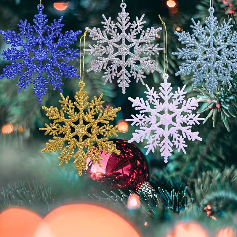 60 Mini Snowflakes Craft Resin Snowflake Christmas Ornaments - Temu
