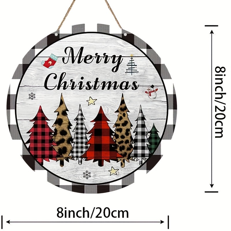 Merry Christmas Porch Sign Buffalo Check Plaid Christmas - Temu