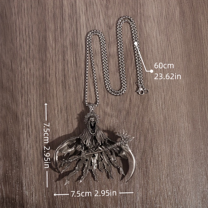 Retro Skull Pendant Necklace for Men, Unique Gift