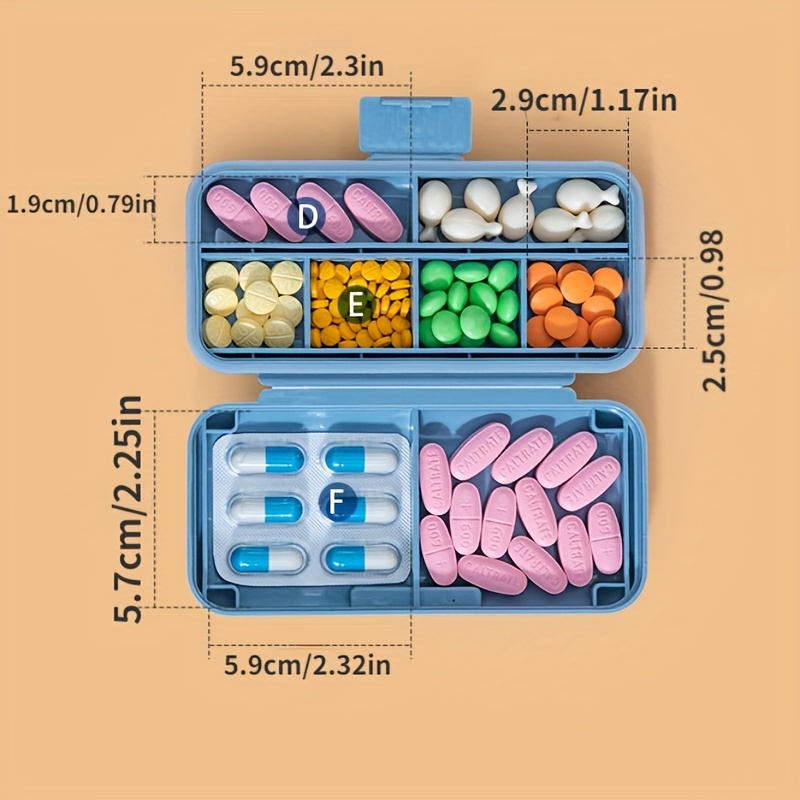 1pc 4-compartment Pill Box Travel Pill Case Portable Mini