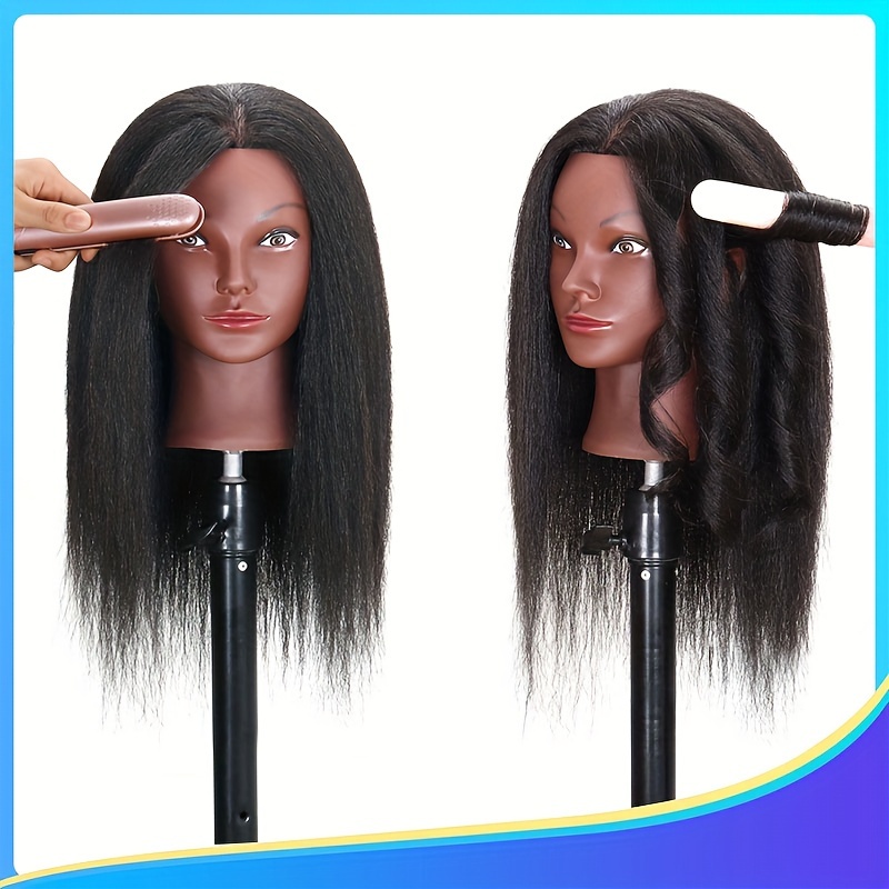 Afro Curly Mannequin Head 100% Human Hair Training Head Manikin