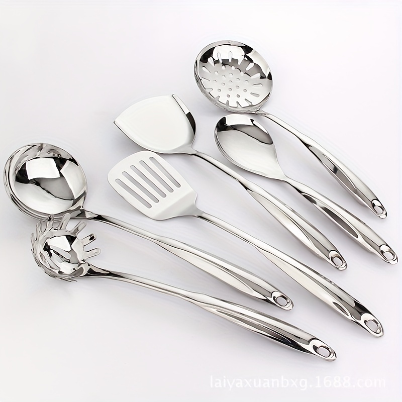 7Pcs/Set 304 Stainless Steel Cookware Kitchenware Utensils Set Colander  Spatula Shovel Spoon Cooking Tools Kitchen Accessories