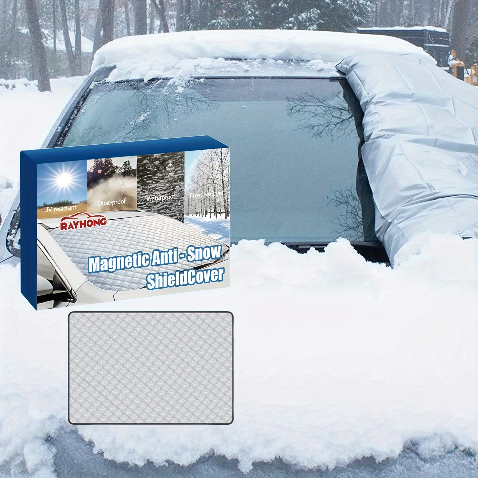 1pc Winter Car Windshield Snow Cover, Sun Shade Foldable Snow Blocker For Windshield  Cover