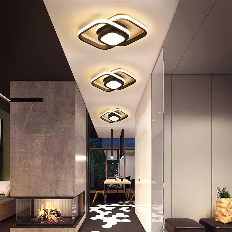 Luces de techo LED modernas de 35/55W para cocina, pasillo nocturno,  balcón, entrada, cuadrado redondo, lámpara de techo Simple para el hogar