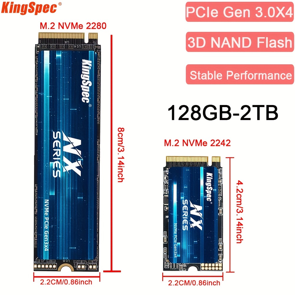 KingSpec M.2 2242 NVMe PCIe Gen.4 x4 SSD, 512GB, 1TB, 2TB Solid