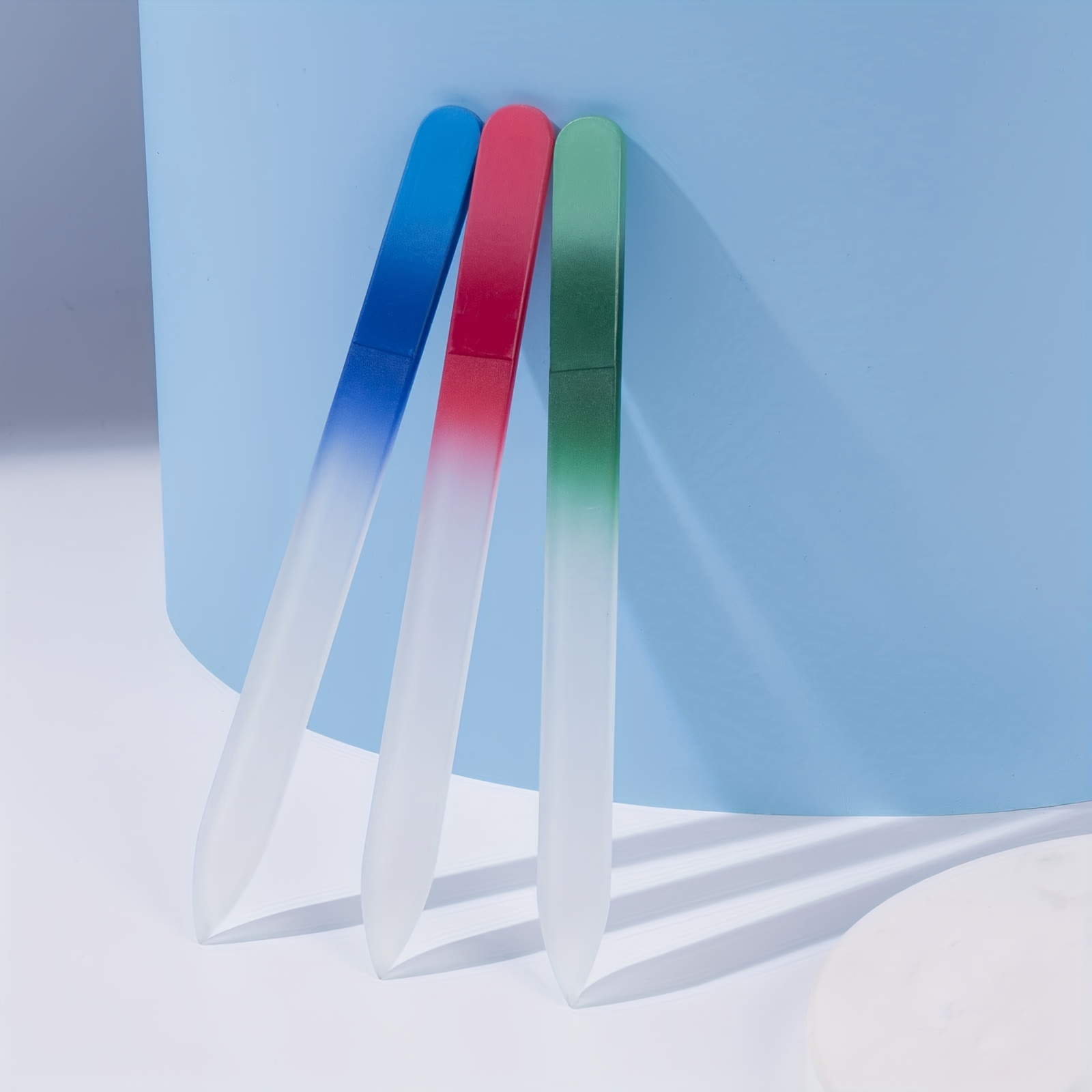 3 Pack Glass Nail File Crystal Fingernail Files Set Double Sided Nail Files