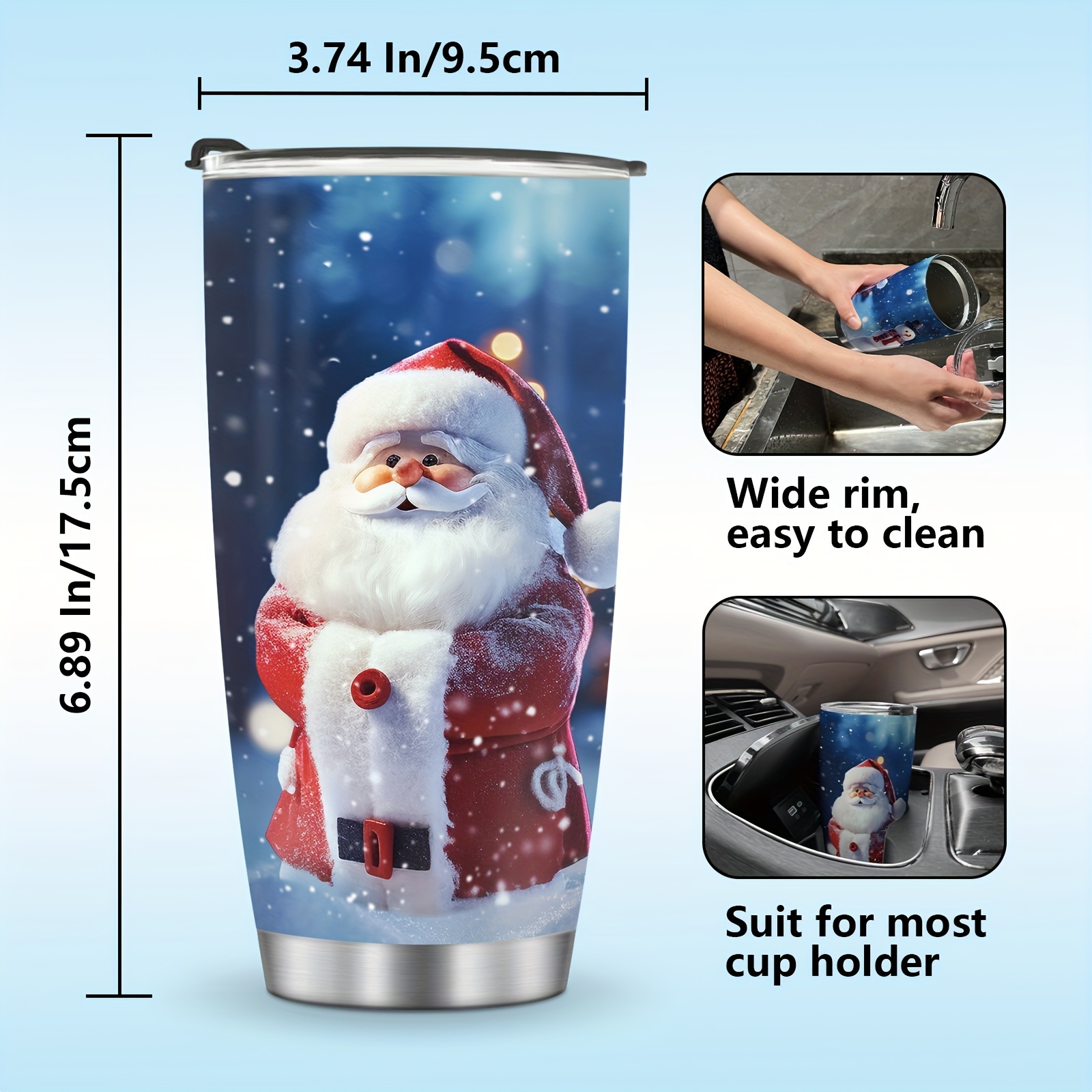 Christmas Snowman Car Cup Christmas Presents Stainless - Temu