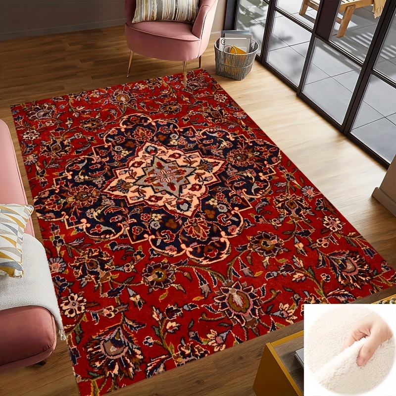 Washable Area Rug, Boho Persian Rug Stain & Water Resistant Vintage Rugs,  Floor Carpet For Living Room Bedroom Dining Room Kitchen Bathroom Farmhouse  Office - Temu