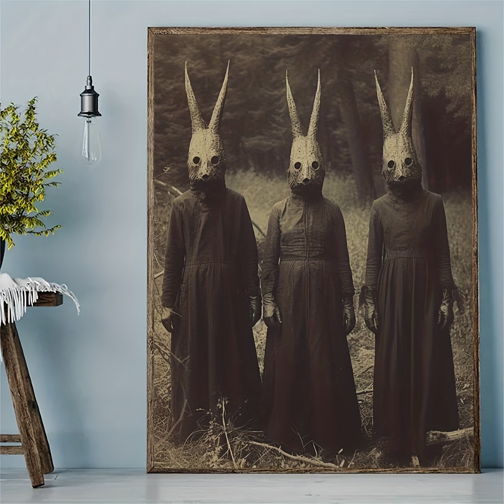 

1pc Canvas Poster, Vintage Art, The Rabbit Cult Of The Woods Canvas Painting, Ideal Gift For Bedroom Living Room, Decor Wall Art, Wall Decor, Fall Decor, Wall Decor, Room Decoration, No Frame