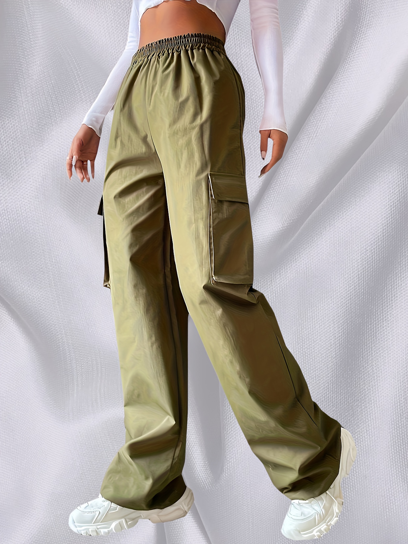 Lw Plain Pocket Sweatpants Side Pockets Drawstring Cargo Pants