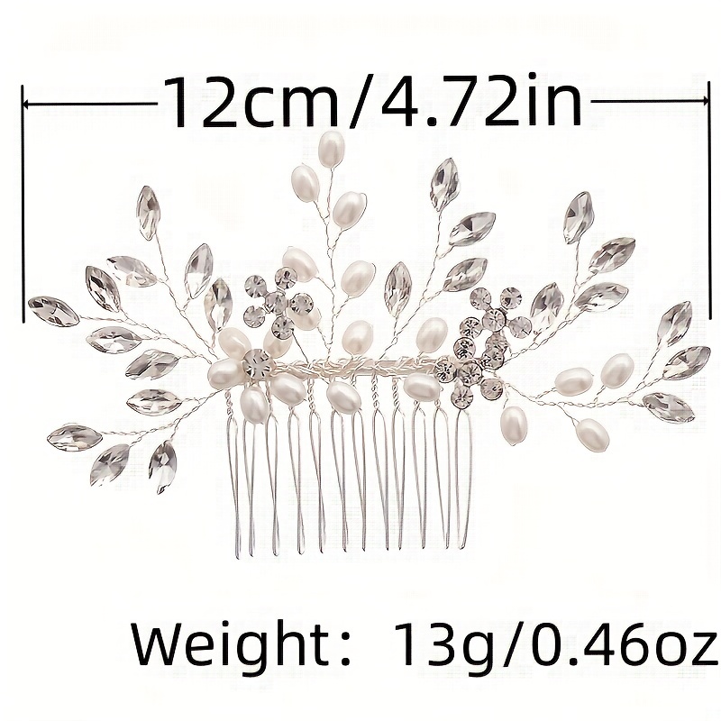 Crystal Flower Bridal Hair Comb with Silver Accents