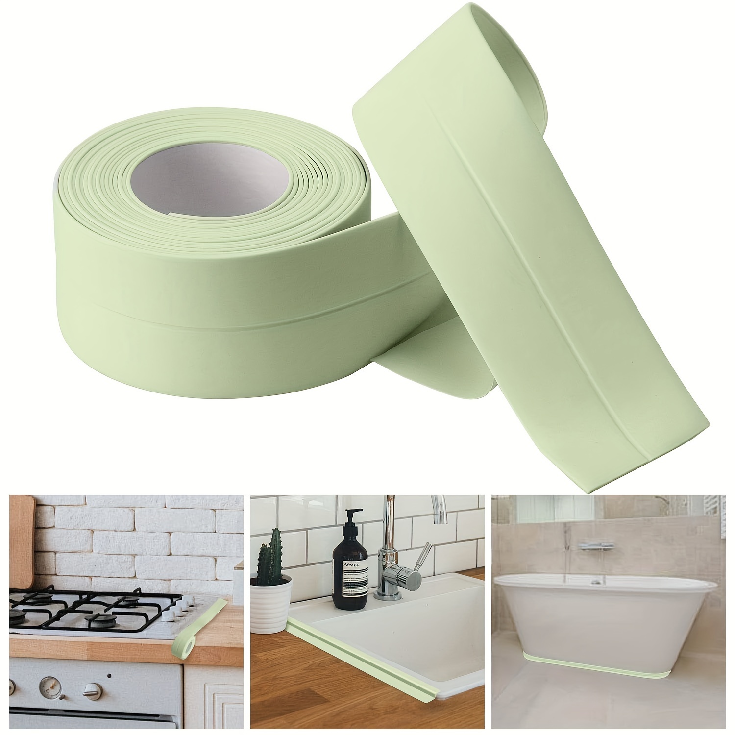 Cinta selladora para calafatear para baño y cocina, PVC autoadhesiva para  tinas y paredes, sellador de calafatas, cinta selladora, sellador de