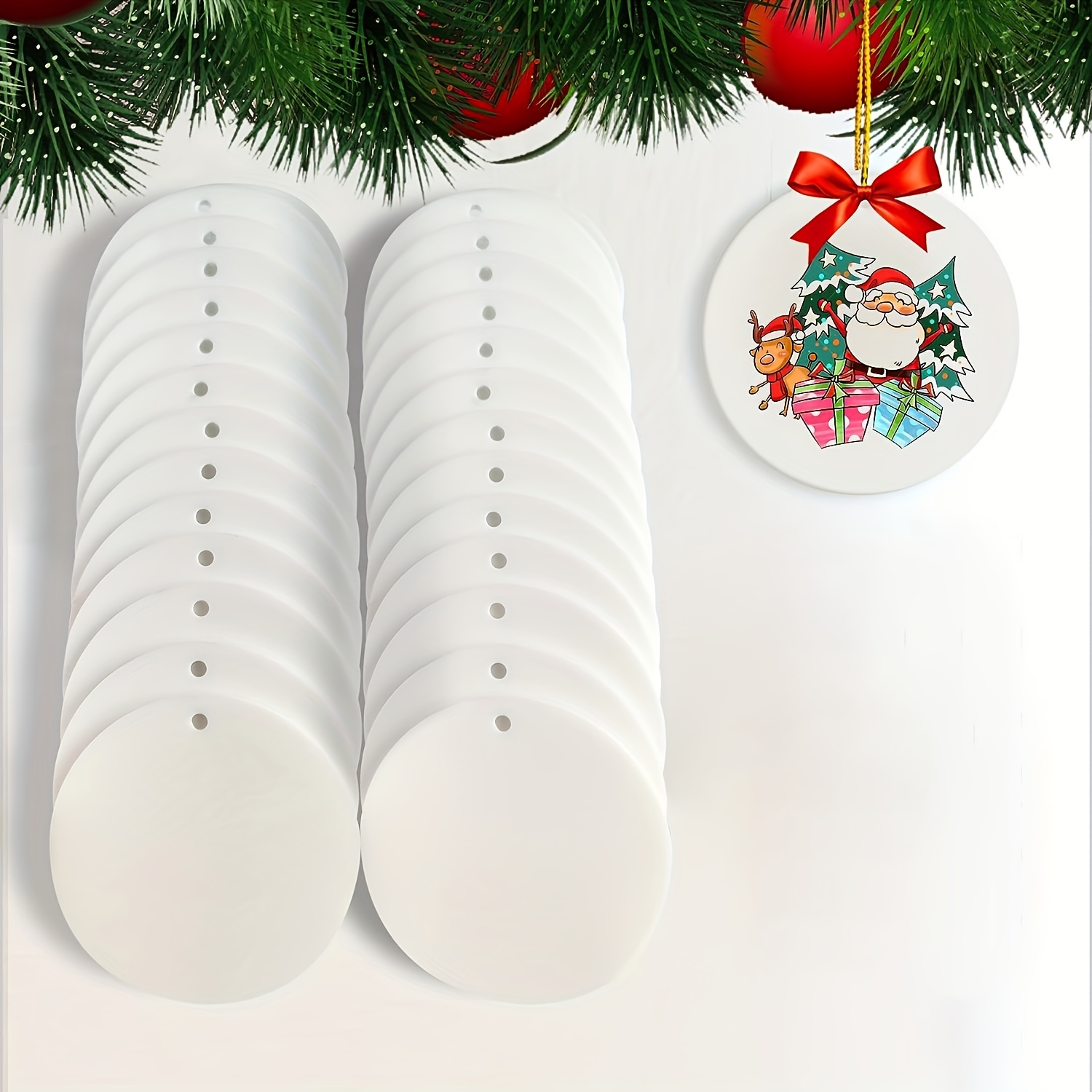 Sublimation Ornament Blanks, 3 White Ceramic Ornaments DIY Valentines Day  Decorations Room Decor Craft Supplies as Wedding Gifts (25pcs)