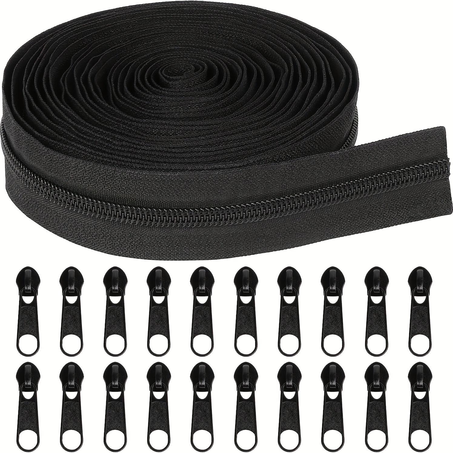 5 Yards Bulk Zippers #3 Sewing Zippers Black Nylon Coil - Temu
