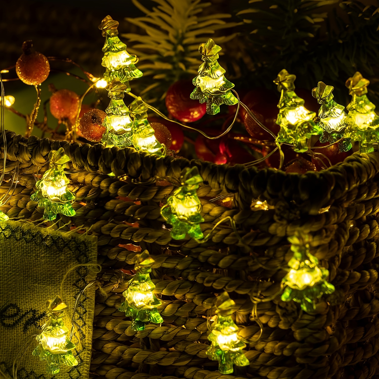 Luces En Forma Árbol Navidad 30 Luces Led Pilas Árbol - Temu Chile