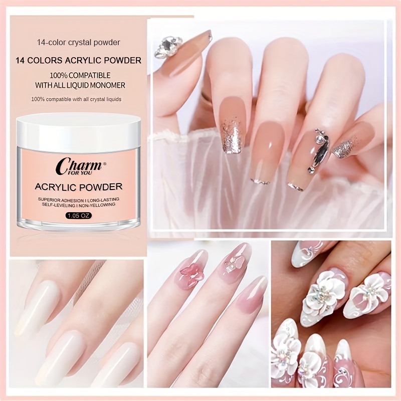 Acrylic Powder 14 Colors Clear Jelly Nude Nail Acrylic - Temu