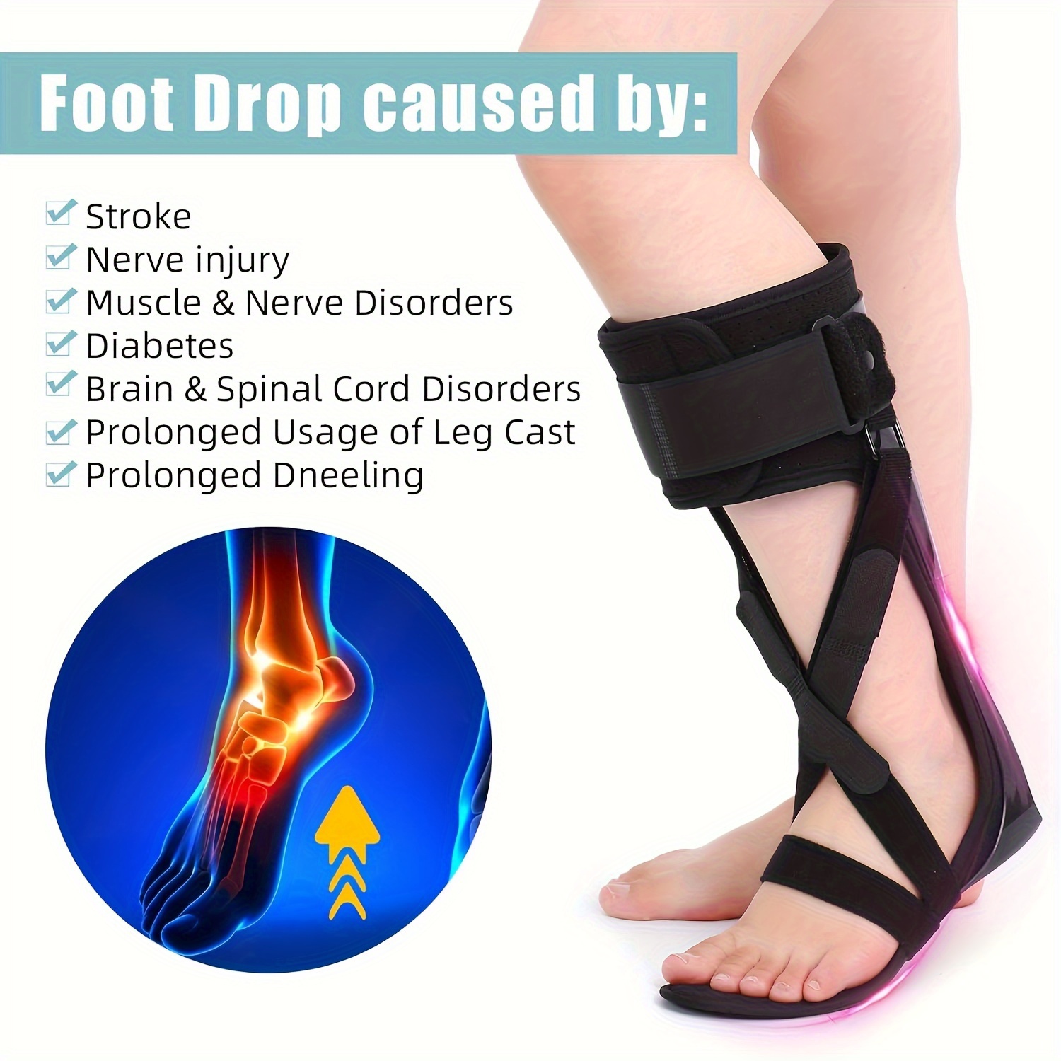 Ankle Foot Orthosis Afo Foot Support Bracket For Men And - Temu