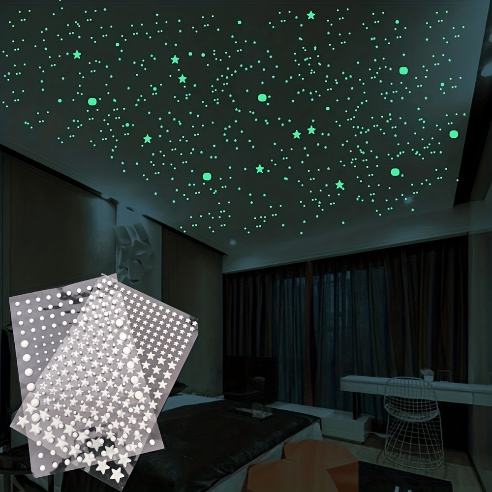 Estrellas fluorescentes que brillan en la oscuridad para pegar en el techo