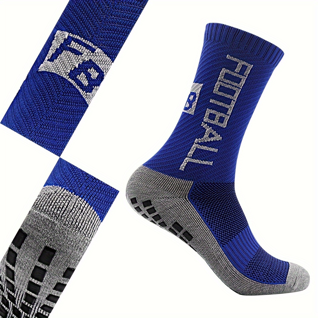 4 Pairs Non Slip Soccer Socks Breathable Crew Socks