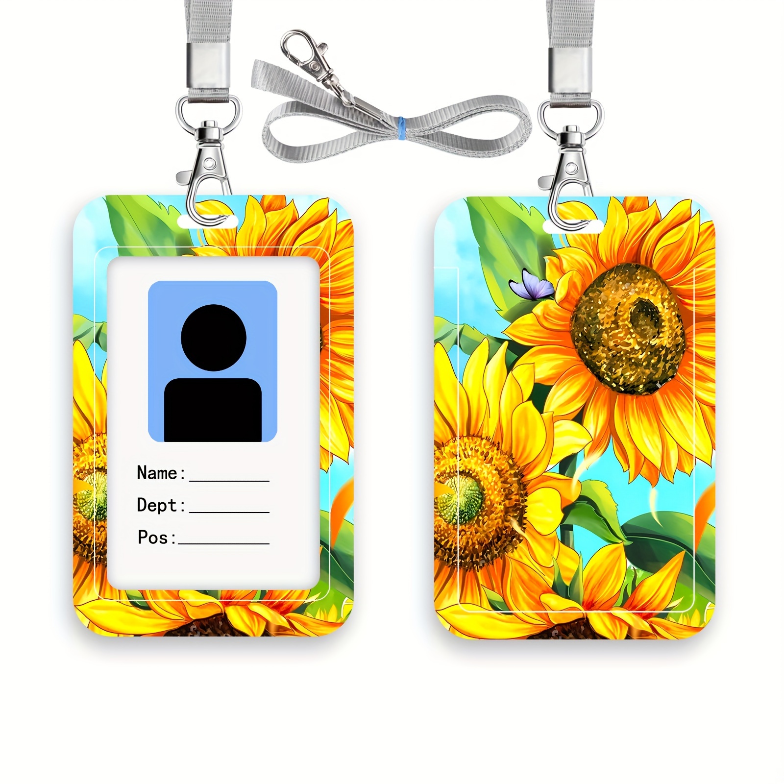 Yellow Sunflower Badge Reel, Retractable Badge Reel, Teacher Badge