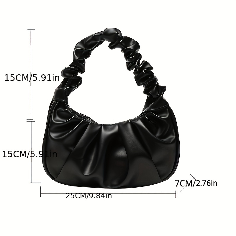 Small Purse PU Vegan Leather Top-Handle Shoulder Bags Mini Hobo Handbags  Pleated Ruched Trendy Purse for Women