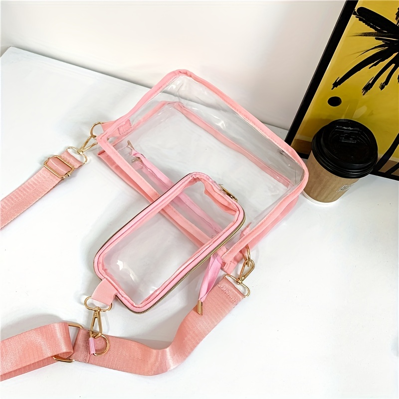 Transparent Pvc Crossbody Bag Stadium Approved Shoulder Bag - Temu