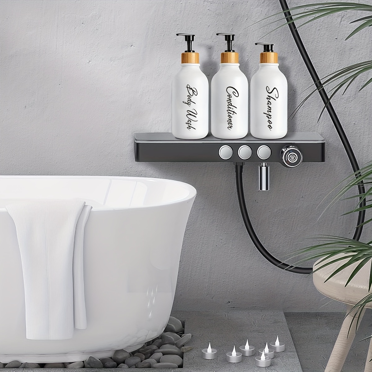 3* 500ml Shower Bathroom Body Lotion Shampoo Liquid Soap Dispenser Wall  Mounted