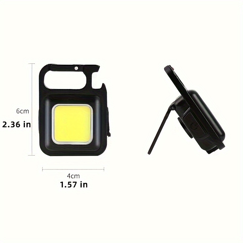 1 Linterna Llavero Pequeña Cob 500 Mah, Linternas Llavero Cob Recargables  Brillantes 800 Lúmenes, 4 Modos Luz, Luz Bolsillo Portátil, Mini Luz  Trabajo Portátil Soporte Plegable, Abridor Botellas Base Magnética Regalos  Caminar