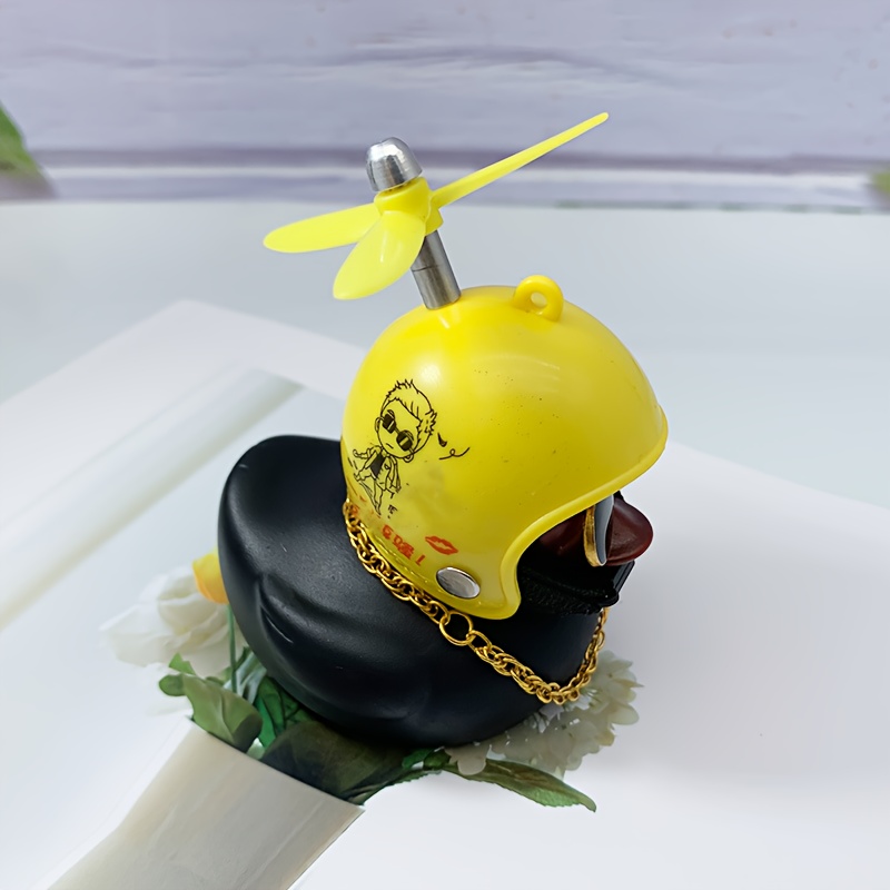 Kleine Gelbe Ente, Auto-Ornament, Auto-Internet, Roter Helm