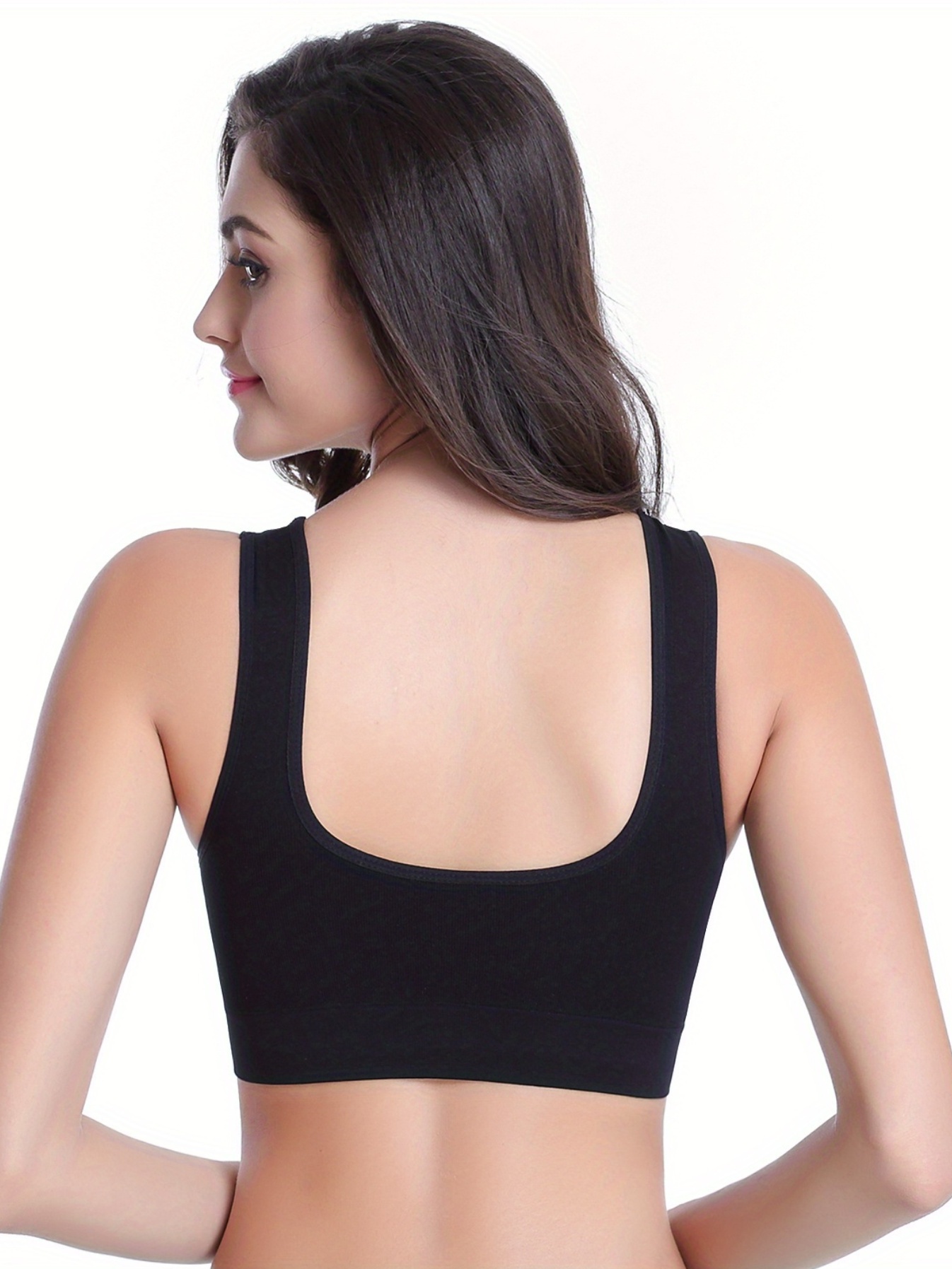 3pcs Sólido Wireless Sports Bras Comfy Breathable Running - Temu Portugal