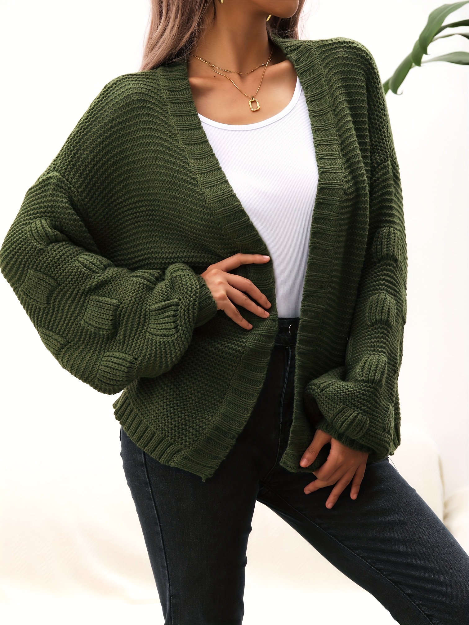 Womens Loose Sweater Outwear Cardigan Knitted Cardigan Jacket Coat