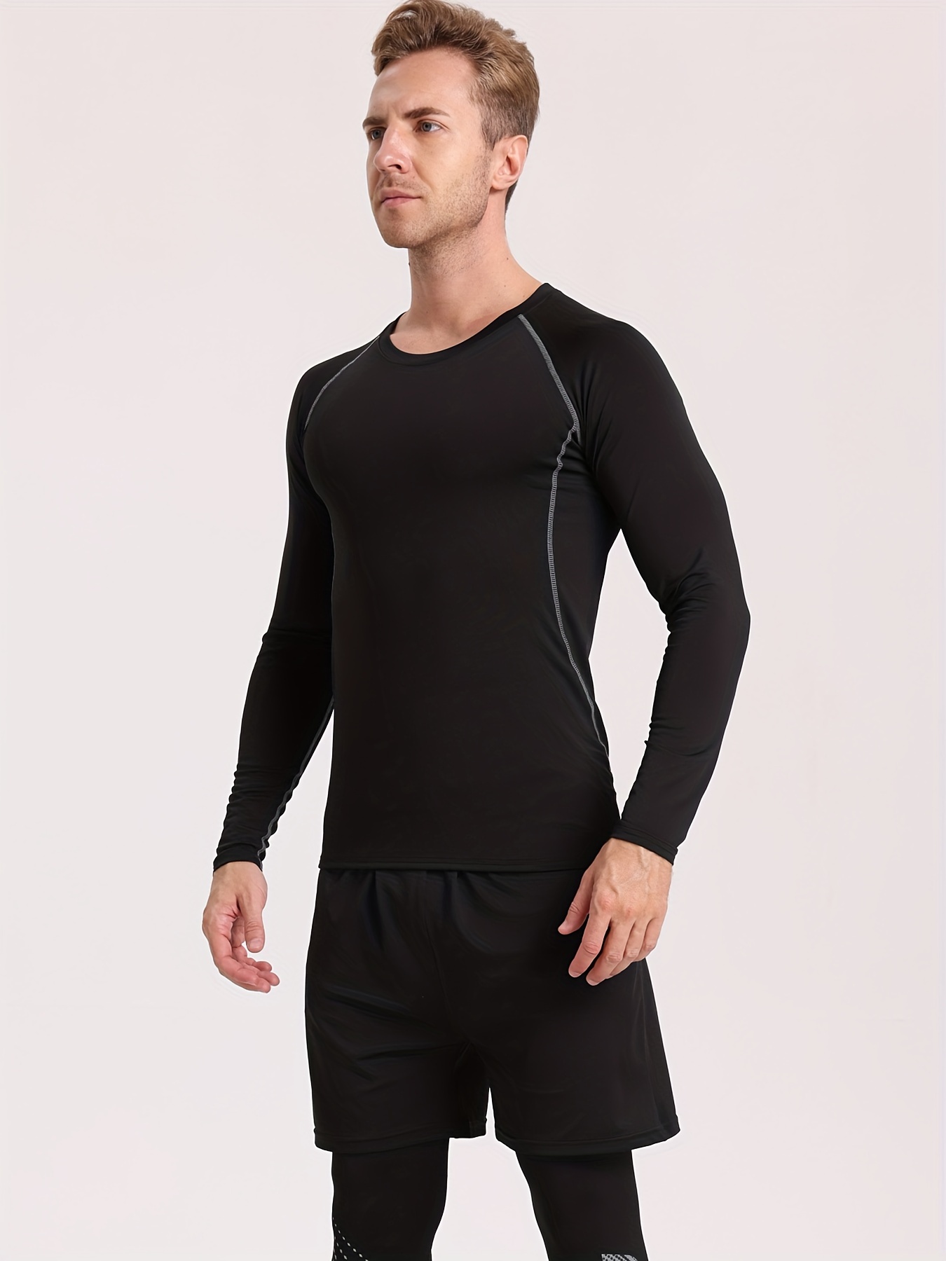 Thermal Underwear Men's Quick Dry Fleece Compression Shirt - Temu
