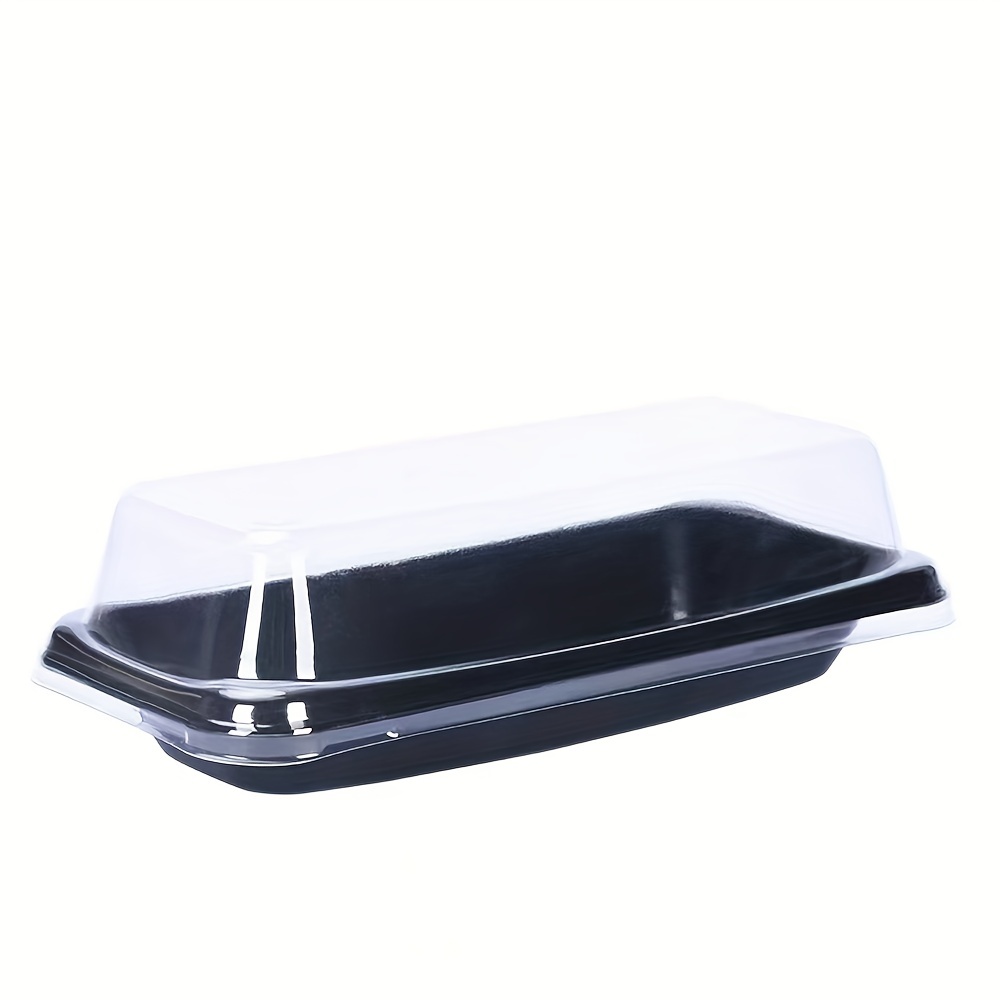 Plastic To-Go Containers And Lids - Rectangle - White With Clear