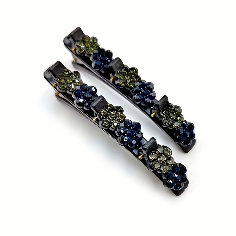 Colorful Rhinestone Braids Clip for Hair Bangs